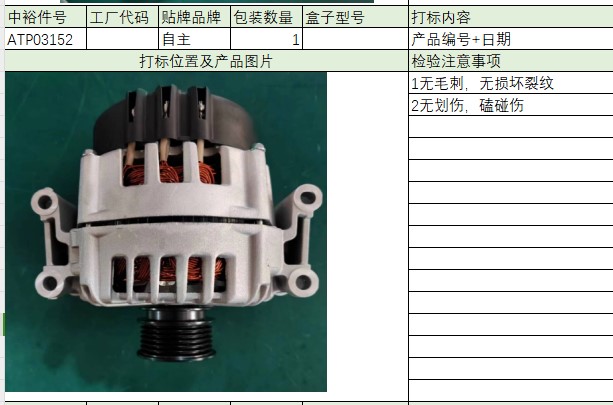 Dynamo(14V 200A)