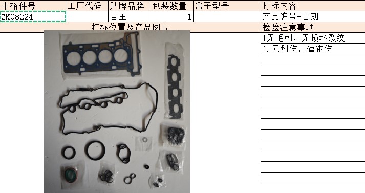 Engine Overhaul Kit(B48National Vinew）