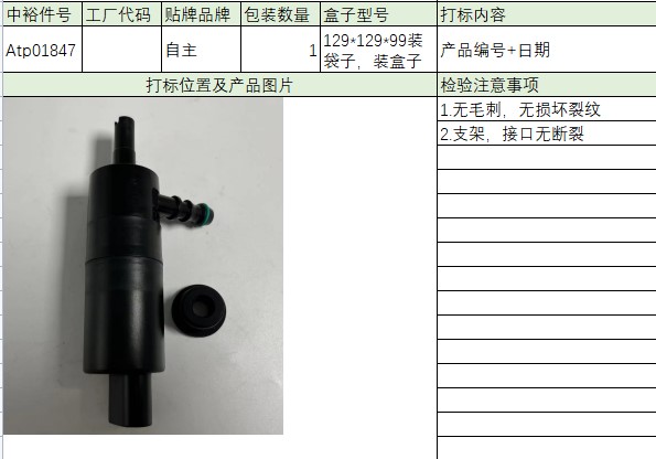 Headlight Water Spray Motor