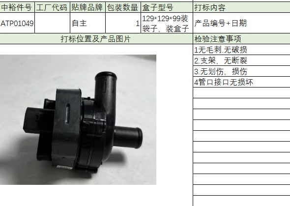 Auxiliary Water Pump