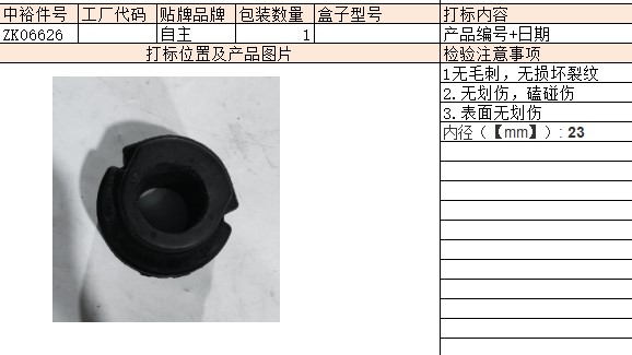 Front Stabilizer Bar Rubber Sleeve