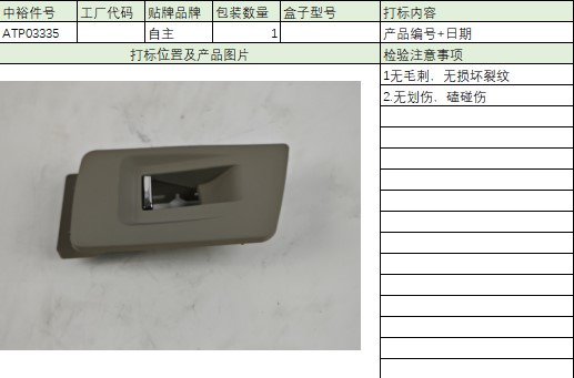 Back,Left Window Lift Switch Cover (Grey)