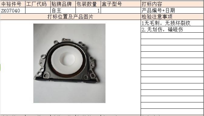 Crankshaft Rear Oil Seal Seat