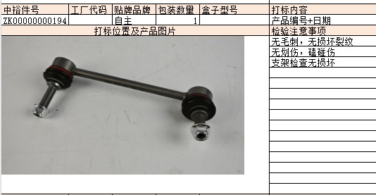 Rear Stabilizer Bar Tie Rod (Right)