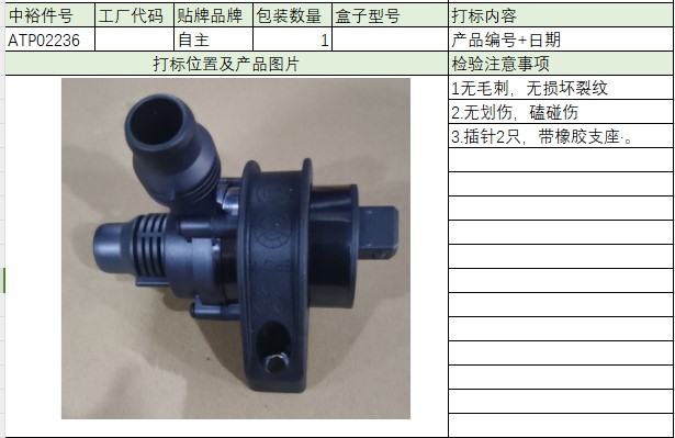 Auxiliary Water Pump