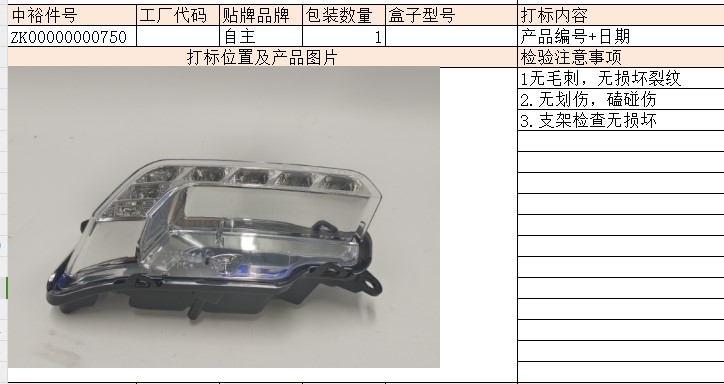 Right Daytime Running Light