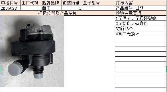 Auxiliary Water Pump