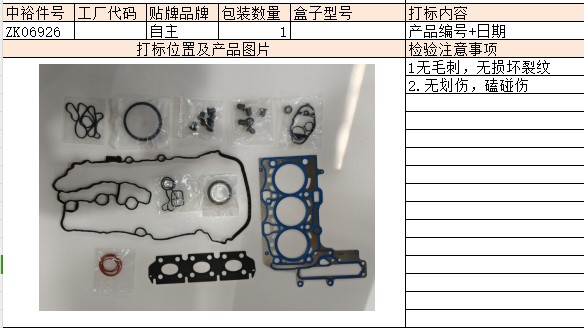 Engine Overhaul Kit Old Modelblue