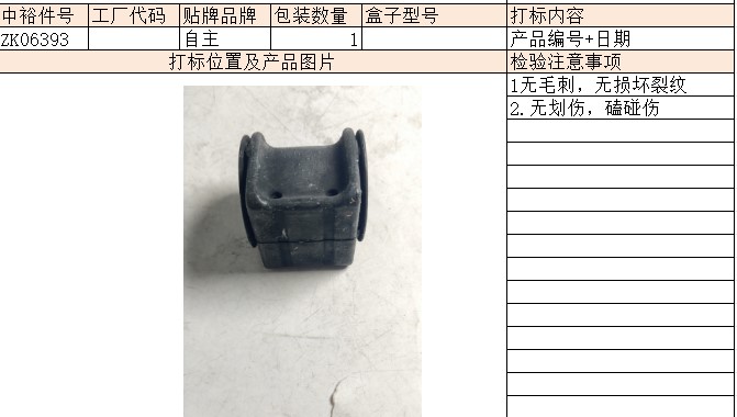 Front Stabilizer Bar Rubber Sleeve