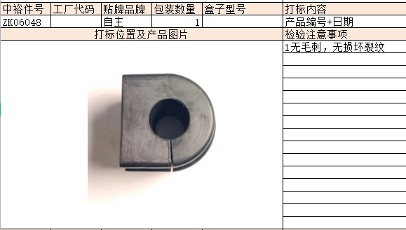 Front Stabilizer Bar Rubber Sleeve